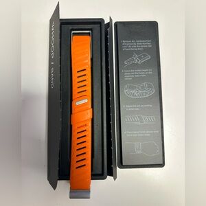 Orange Silicone Sport Watch Band for Men